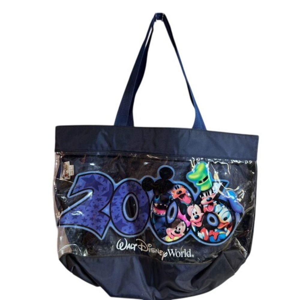 Disney Tote Bag OS Navy Blue 2006 Walt Disney World Mickey Stitch Women